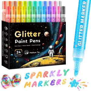 NOVISON OEM/ODM – Lot de marqueurs permanents à paillettes pour verre, pointe extra-fine 0,7 mm, 36 couleurs, forte couvrance, stylos de peinture scintillants pour loisirs créatifs et cartes - Product Image 1