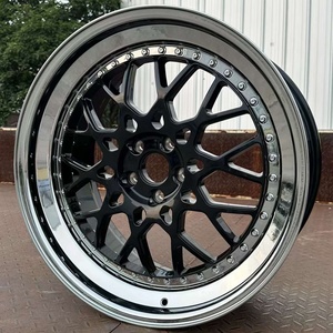 Rines Automotrices de Aluminio Forjado de Tres Piezas Personalizados, Negro Plateado, 5x120 5x130 5x112, 18-22 Pulgadas, Diseño Cóncavo - Product Image 2