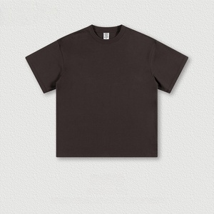 305gsm 100% Cotton Unisex Heavyweight Knitted T-shirt Custom Dtg Wholesale Drop Shoulder Short Sleeve Streetwear - Product Image 3