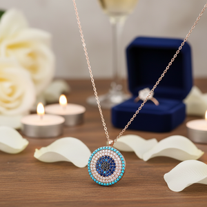 Ciondolo di Fidanzamento e Matrimonio con Design Occhio alla Moda, <span class=keywords><strong>Gioielli</strong></span> <span class=keywords><strong>Artigianali</strong></span> Turchi <span class=keywords><strong>in</strong></span> <span class=keywords><strong>Argento</strong></span> Sterling 925 - Product Image 3