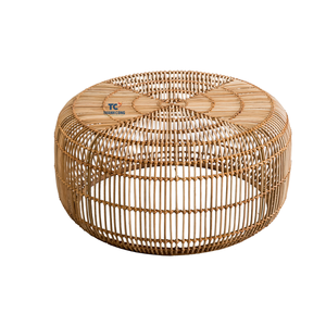 โต๊ะหวายทำด้วยมือมาใหม่โต๊ะข้างหวายสำหรับห้องนั่งเล่นกลางแจ้งเฟอร์นิเจอร์โต๊ะกาแฟหวายเน้นเสียง - Product Image 1