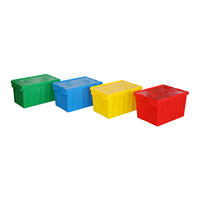 600*400*355mm boîte solide pliable pliable robuste grand stockage Fruits légumes expédition mobile caisse en plastique avec couvercles