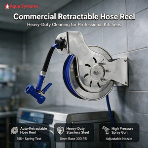 Open Stainless Steel 304 Hose Reel Retractable Garden Irrigation Spring with Polished Brass <b>Kitchen</b> Faucet for <b>Kitchen</b> Use - Product Image 1