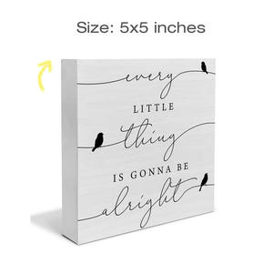 Setiap hal kecil akan baik-baik saja kotak kayu burung logo rumah pertanian rak meja blok bangunan Seni Musim Semi dekorasi rumah Desktop - Product Image 2