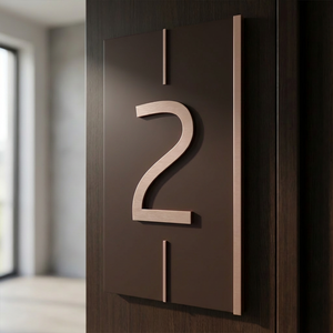 לוחיות דלתות מנירוסטה לבתי מלון, שלטי מספרי חדרים לדירות ושלטי זיהוי - Product Image 1
