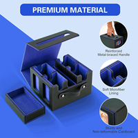 Boîte de rangement Commander pour TCG, capacité de 400+ cartes à double pochette, boîte de rangement 5 en 1 avec fenêtres de visualisation, plateau à dés, poignée