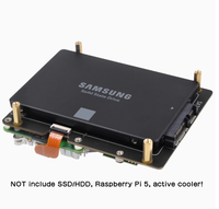 Placa de Desarrollo Raspberry Pi 5PI5 con Interfaz PCIe a SATA Dedicada, Expansión Dual para HDD/SSD, Modelo X1006