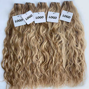 Migliori Vendite di Extension Europee a Doppia Trama Annodate a Mano con Texture Ondulata, Mantengono le Onde Dopo il Lavaggio a Prezzo all'Ingrosso - Product Image 1