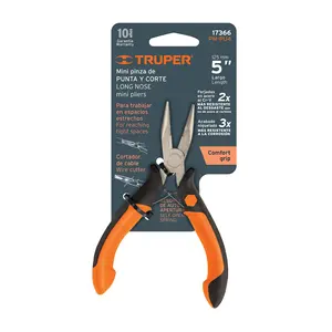 Truper Mini 5 'lungo naso e pinze da taglio con impugnatura Comfort PVC/manico in plastica fai da te in acciaio al carbonio - Product Image 4