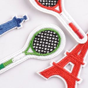 Parche Termoadhesivo Bordado Mini Lindo de Bádminton y Torre Eiffel para Decoración de Etiquetas de Equipaje y Bolsos - Product Image 3
