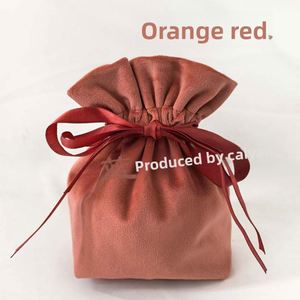 Sac en velours à cordon de serrage, pochette structurée à dessus plat pour bijoux, emballage cadeau, sac en daim doux de luxe avec ruban, logo personnalisé imprimé - Product Image 2