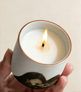 Bougies en Céramique Fonctionnelles Motif <span class=keywords><strong>Montagne</strong></span> et Rivière Quatre Couleurs Parfum Personnalisé Écologiques pour Fêtes de Fin d'Année, Diwali, Extérieur, Mariages - Product Image 3