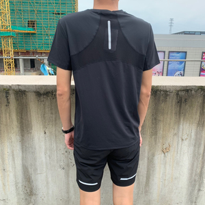 DFS101 Camisetas Polo Deportivas Personalizadas para Verano, para Correr por la Mañana y por la Noche, de Manga Corta y Pantalones Cortos con Detalles en Gris Plateado - Product Image 4