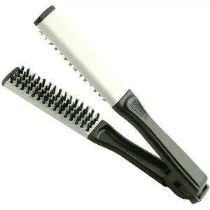 Portable Resistant Hair Brush Ceramic Comb Straightening Bore Bristle Curler Brush