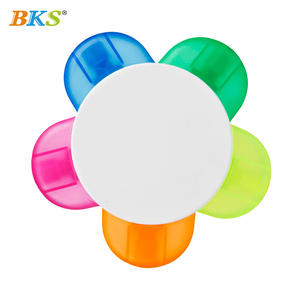 Vente en gros 5-en-1 Ensemble de stylos surligneurs fluorescents en forme de fleur Pointe de pinceau oblique pour la publicité et les cadeaux promotionnels - Product Image 3