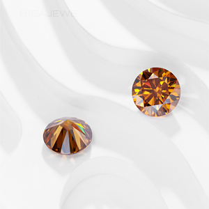 Diamante sintético de piedras preciosas sueltas de moissanita VVS1 de corte redondo de color naranja brillante de brasas naturales de 9mm 3.0ct con certificado - Product Image 4
