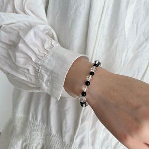 Bracelets élastiques Dylam au design classique pour femmes, bijoux fins, délicats, avec cristaux et onyx noir - Product Image 3