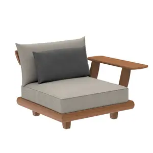 KHÁCH SẠN Patio rắn gỗ tếch đồ nội thất ngoài trời L hình dạng sofa cắt phòng khách vườn ngoài trời sofa Set với Bàn cà phê