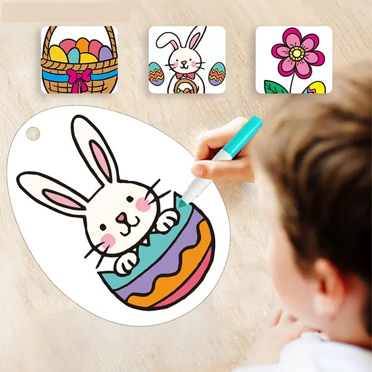 24 piezas regalo promocional Arco Iris DIY huevo de Pascua rasguño boceto arte pintura manualidades Kits para niños