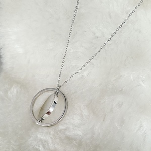 Collar giratorio de acero inoxidable personalizado, collar giratorio redondo con nombre o logotipo personalizado, collares de joyería de moda - Product Image 4