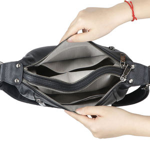 Bolsos cruzados AndoBag para el día a día para mujer, de cuero genuino, con múltiples cremalleras, estilo vintage, informal, para el trabajo, modelo 1809 - Product Image 5