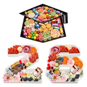 Plastic Food Student Class of Grade 2026 Graduation Cap Shaped Container Serving Tray Box - Product Image 1