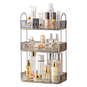 Tocador de pie de plata de lujo ligero, estante de cosméticos de escritorio multifuncional, organizador de maquillaje para almacenamiento doméstico - Product Image 1