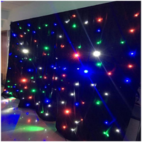 Vente chaude Led Décoration De Mariage Toile De Fond Ignifuge Tissu Lumière Dmx Contrôle Led Star Rideau Pour La Fête Dj