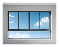 Fenêtre coulissante en aluminium à double vitrage sans joint, résistante aux impacts d'ouragan, avec revêtement en poudre moderne personnalisé pour maisons et villas