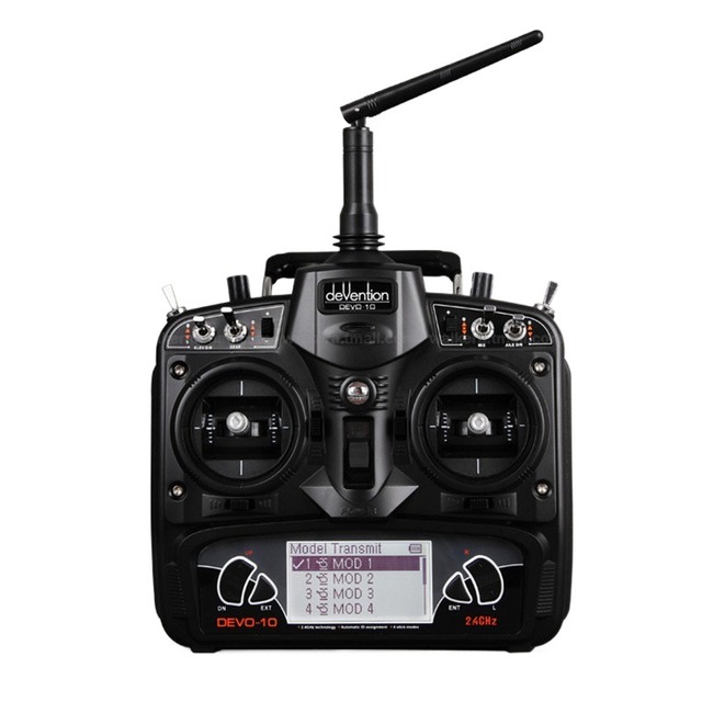 Walkera DEVO10 2.4GHz CH Transmitter RX02 Receiver Fastest Remote Control Radio for RC Helicopters Airplane