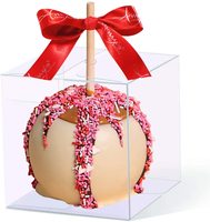 Boîte en PVC pliable jetable personnalisée, épaisseur 0,3 mm, avec logo personnalisé pour l'emballage de cadeaux de Noël et d'ornements en bonbons