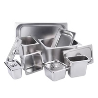 Edelstahl Gas-Dampfgarbehälter 1/6 1/9 Buffet-Server 13L Fassungsvermögen Restaurant Hotel Catering Speisenwärmer