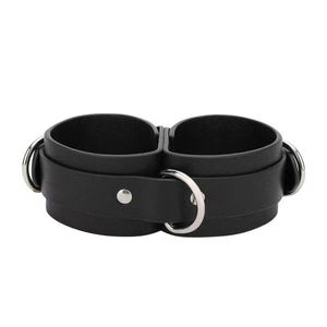 Adult Sm erotico manette letto alternativo Bondage contenzione oggetti di scena tortura schiavo addestramento In pelle da polso modello tutto In uno - Product Image 6