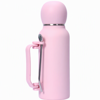 Bouteille isotherme grande capacité 1300 ml en acier inoxydable 304 avec poignée et paille, portable pour l'extérieur, vente en gros