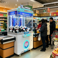 Machine à grue d'arcade à monnayeur pour peluches, compatible 110V/220V, garantie 1 an, système de paiement personnalisable, vente en gros
