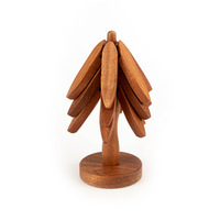 Sous-plats en bois modernes, protection pour plats chauds, sous-verres pliables, support pour théière, sous-plat décoratif en forme d'arbre, écologique