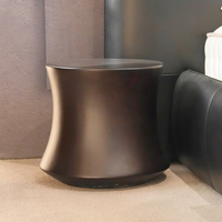 Table basse minimaliste moderne pour salon, table basse ronde en chêne noir massif