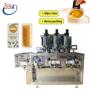 Krim madu otomatis gel kosmetik mudah terbuka, bentuk sachet mengisi mesin kemasan segel dengan mesin kemasan kotak karton