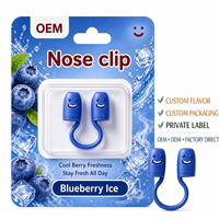 Clip Nasal Rafraîchissant à l'Arôme de Myrtille, Diffuseur d'Huiles Essentielles Portable, Dispositif de Respiration Purifiante, Inhalateur Nasal OEM