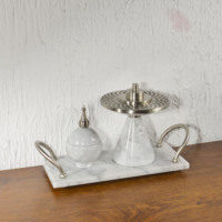 Ensemble de brûleurs d'encens de luxe en marbre blanc pour le Ramadan, brûleur de Bakhoor arabe avec plateau et poignée, décoration de table pour la maison, vente en gros sur mesure en usine