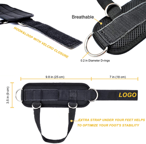Men Women Neoprene Breathable Kickbacks Glute Leg Workout Strong Hook Loop Custom Logo D Ring <strong>Ankle</strong> Foot <strong>Straps</strong> for <strong>Cable</strong> - Product Image 3