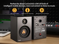 MAONO Haut-parleurs de Monitoring Actifs Professionnels pour Enregistrement Musical – Ensemble Complet pour Studio Audio