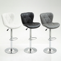Chaise de bar pivotante réglable en métal chromé blanc, avec repose-pieds, de haute qualité, moderne, pour salle à manger, bar à domicile, salon