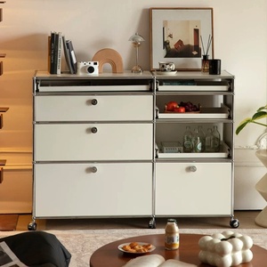 Meuble de rangement multifonctionnel moderne en acier inoxydable, écologique, pour salon et salle à manger, bibliothèque, meuble TV, buffet, 5+ tiroirs, 6 - Product Image 3