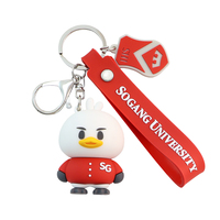 Porte-clés en caoutchouc 3D personnalisé en forme d'animal, poupée en silicone mignonne, dessin animé, impression UV douce, durable, porte-clés Apple