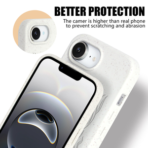 Dễ thương động vật thân thiện với môi trường điện thoại trường hợp đối với iPhone 16e Samsung S25 S24 iPhone 15 16 khắc mô hình rơm lúa mì điện thoại di động Bìa tùy chỉnh - Product Image 6