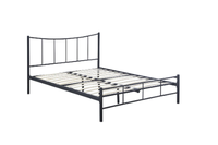 Lit semi-double en métal noir-208x129x100cm, taille du matelas 120x200cm