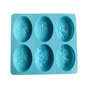 Hot New Silicone 6 hình bầu dục Bee xà phòng Ice Cream Jelly bánh <span class=keywords><strong>pudding</strong></span> xà phòng khuôn Baking công cụ cho Baking - Product Image 2
