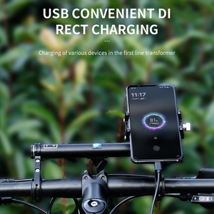 Support de guidon de vélo en alliage d'aluminium <span class=keywords><strong>rechargeable</strong></span> 4000 mAh avec batterie externe pour vélos de route et BMX - Product Image 5