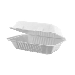 10 inch vuông lấy đi thực phẩm container vỏ sò Hộp Ăn Trưa phân hủy sinh học trắng tự nhiên 1000 ml - Product Image 6